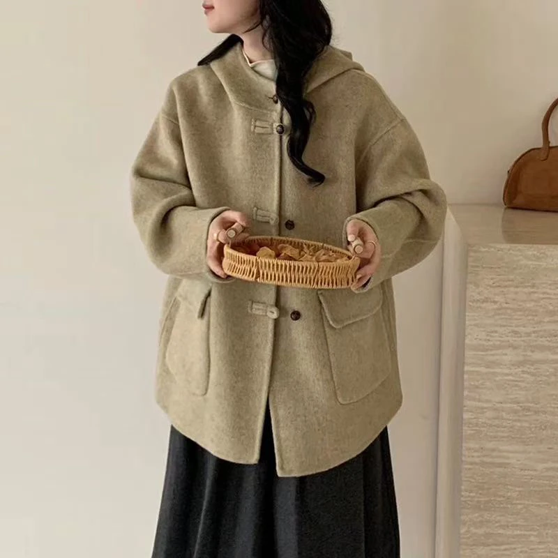 【 韩韩纯纯 】高货百分澳毛羊羊帽子羊昵外套【不可机洗】