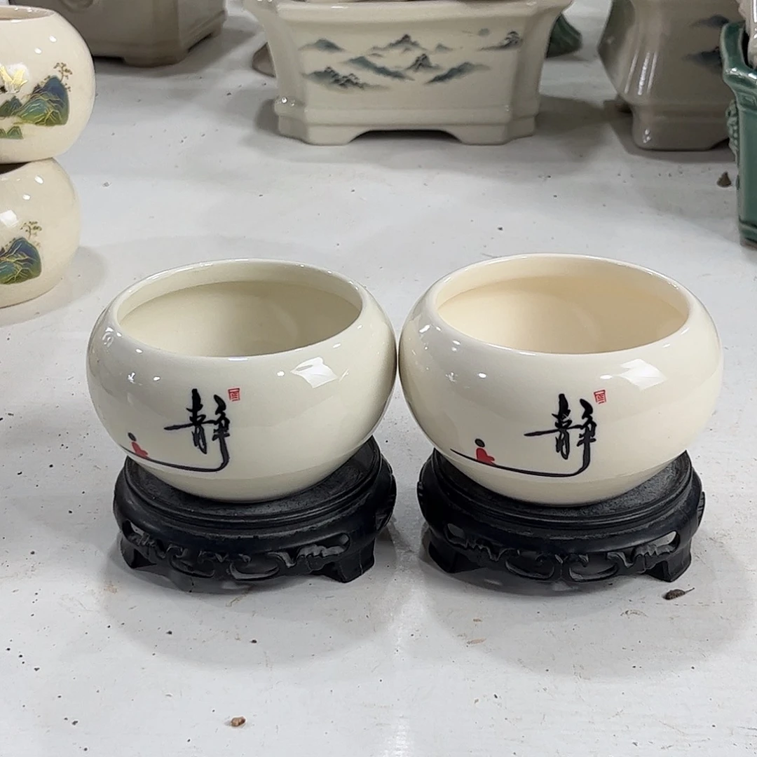 口径  8.5*7厘米陶瓷绿植多肉微瑕花盆