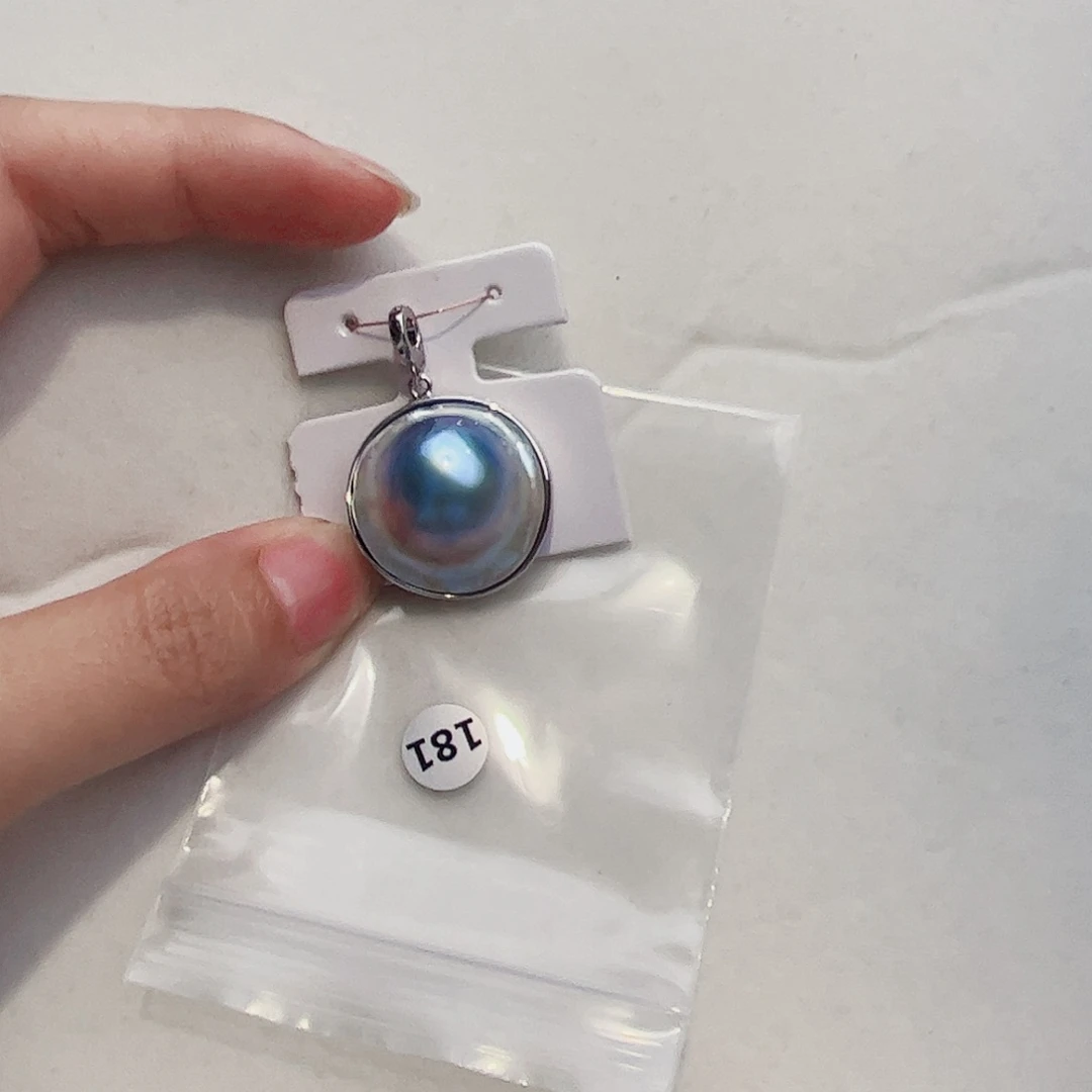 银S925镶嵌拼合珍珠（马贝珠）颈饰