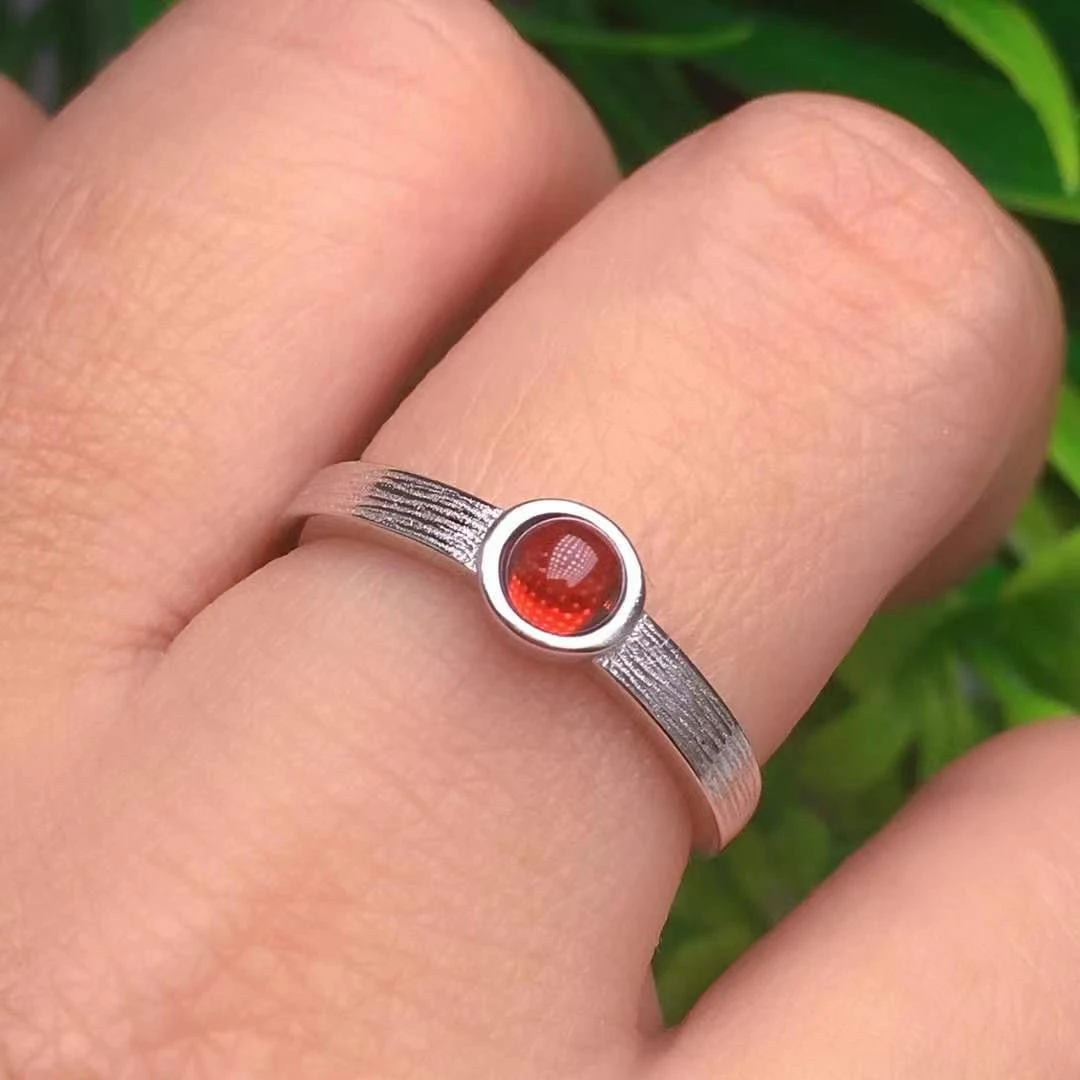 【米素珠宝】天然镁铝石榴石戒指精工镶嵌时尚简约气质镶钻精致