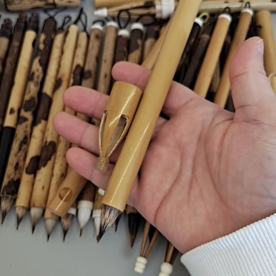 黄竹笔帽狼紫豪缠纸鸡距笔一支