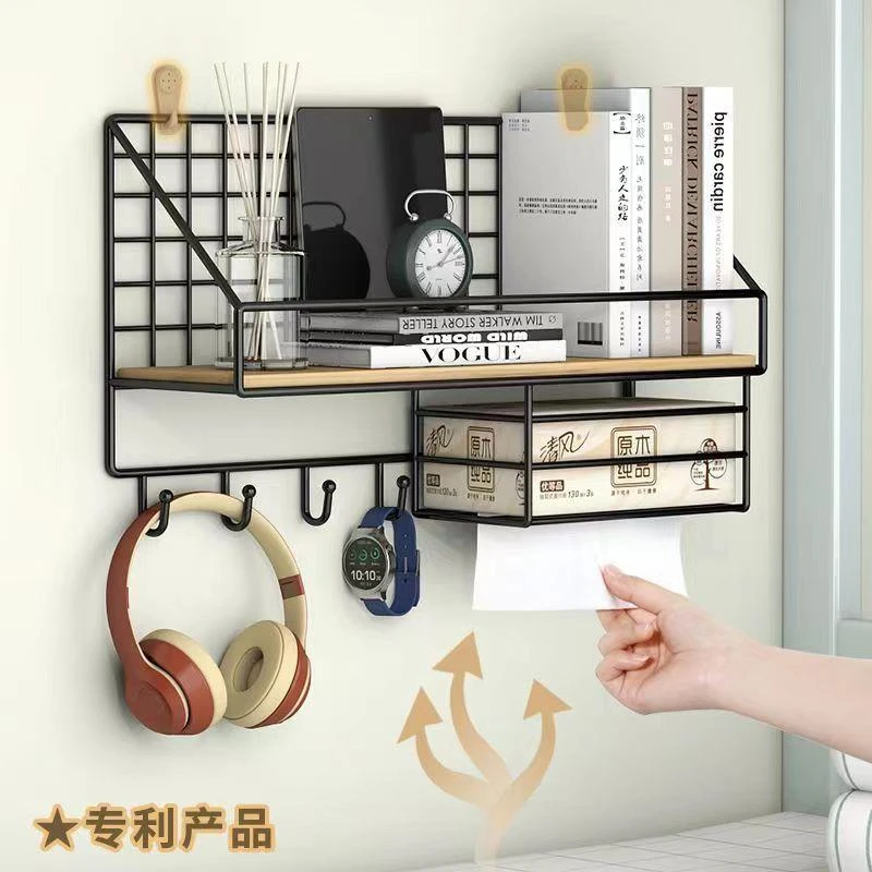 墙上置物架免打孔宿舍壁挂式床头挂篮学生寝室收纳架上铺床头神器