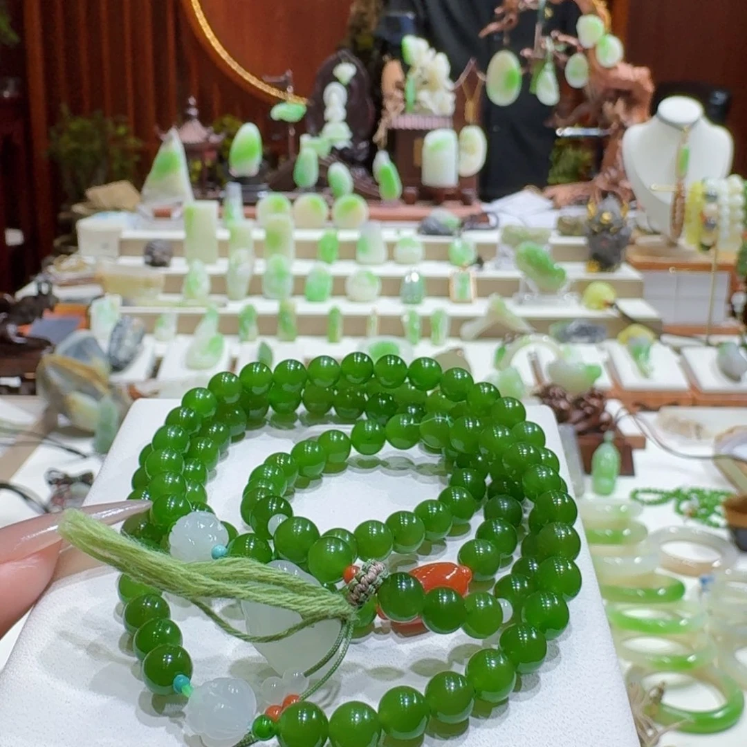 手串未镶嵌和田玉碧玉卡6 108