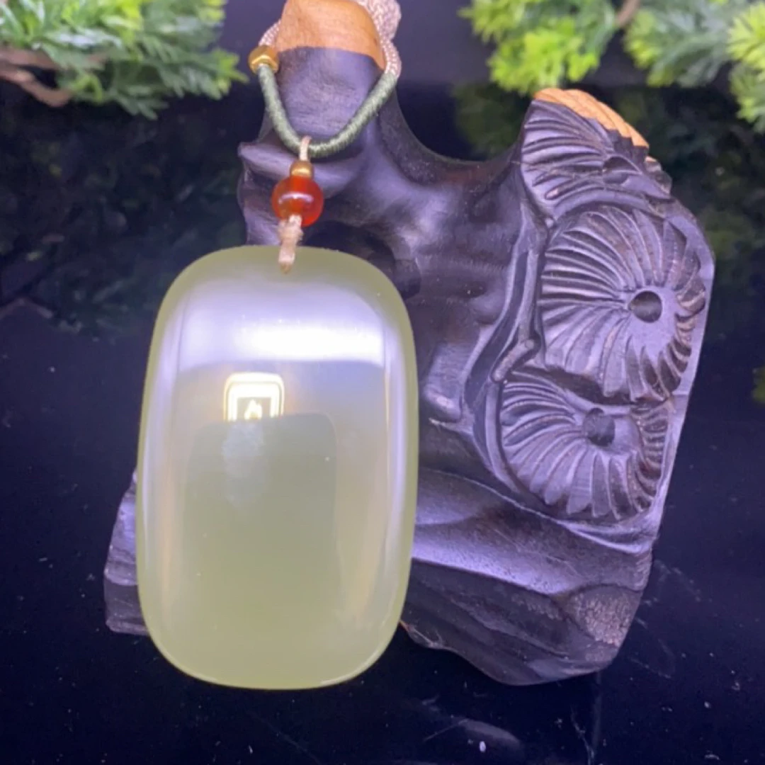 [新店专属101]湖绿天然新疆玉石35平安无事牌健康喜乐顺遂礼物