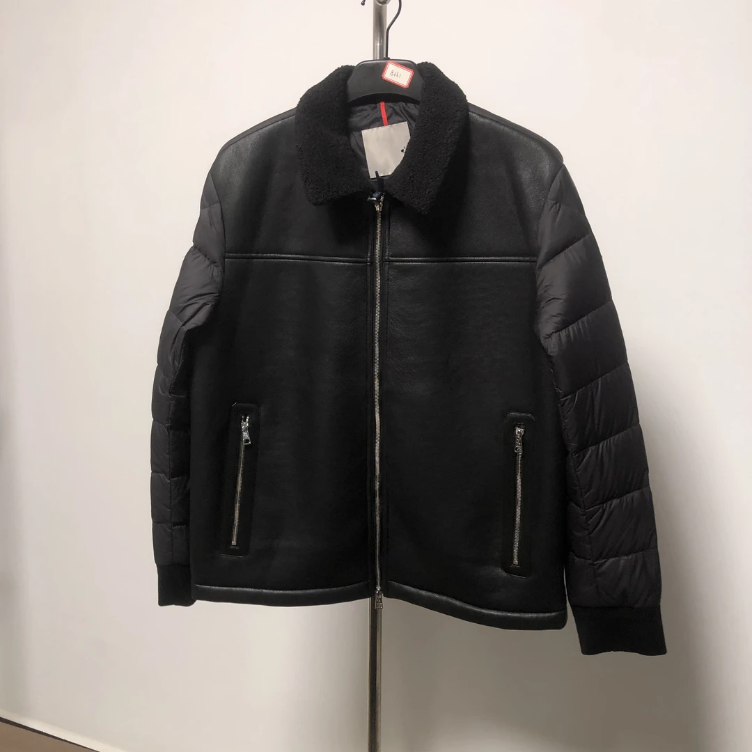 【梵高奢品】轻薄款翻领真皮羽绒服071