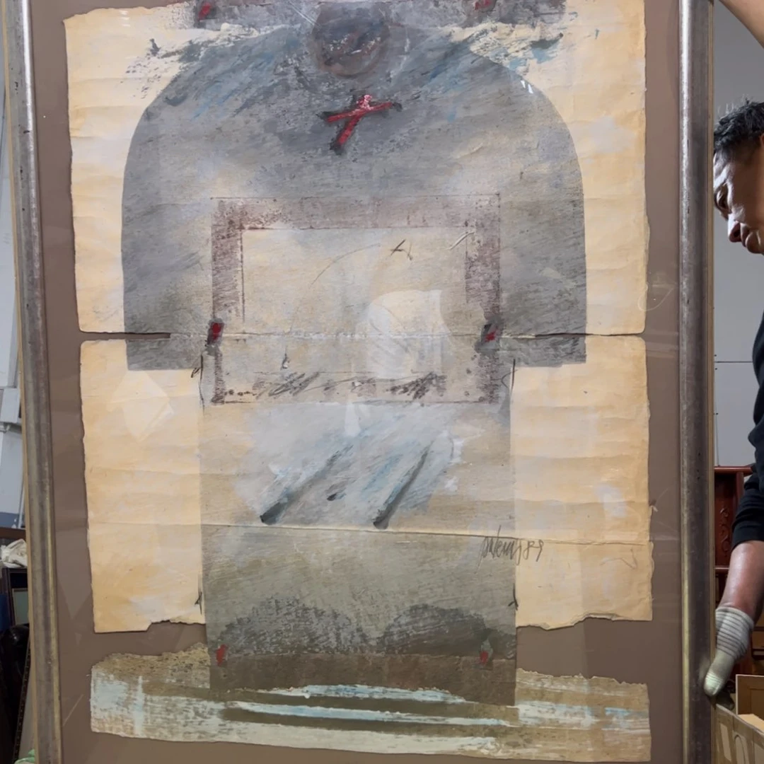 绘画n***e屏风框画茶空间设计