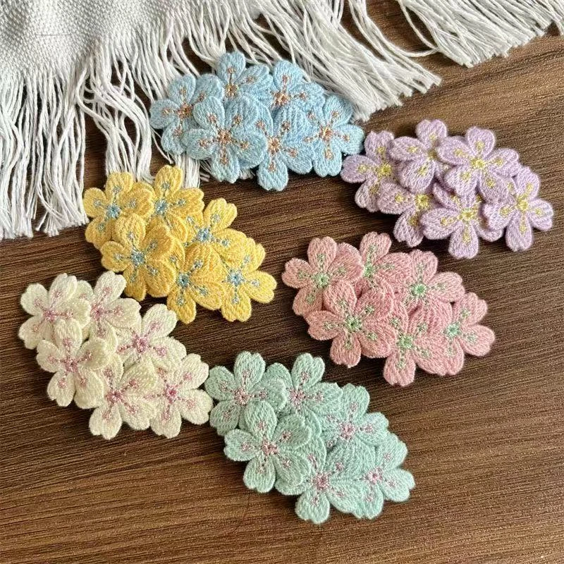 春日新款樱落刺绣花朵发夹米白百搭精致头饰发饰温柔气质边夹女