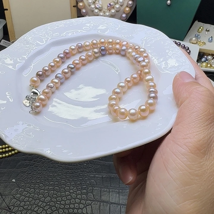 颈饰淡水珍珠银S925镶嵌