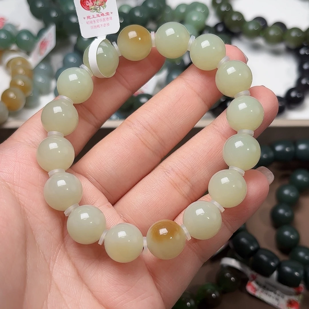 未镶嵌手链和田玉金山糖 12 特细