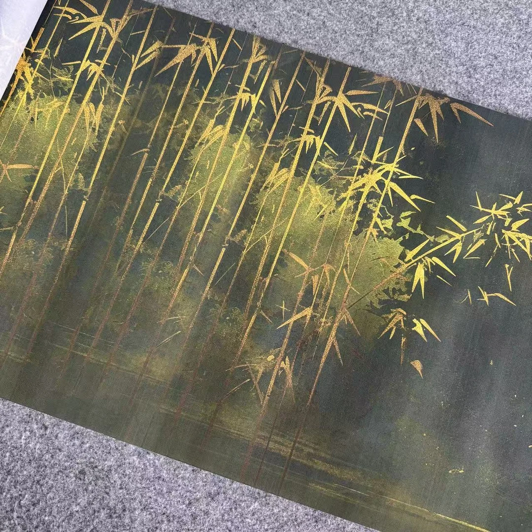 9.14【是绢布】古风【竹林深处绢布长卷】小楷行草书半生熟宣纸
