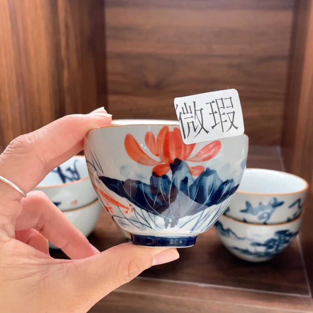 釉下彩纯手绘微瑕