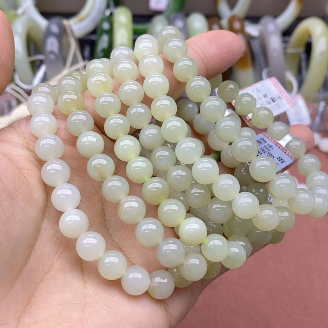 和田玉未镶嵌手串卡8