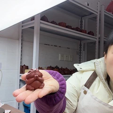 朱泥金蟾茶宠茶宠