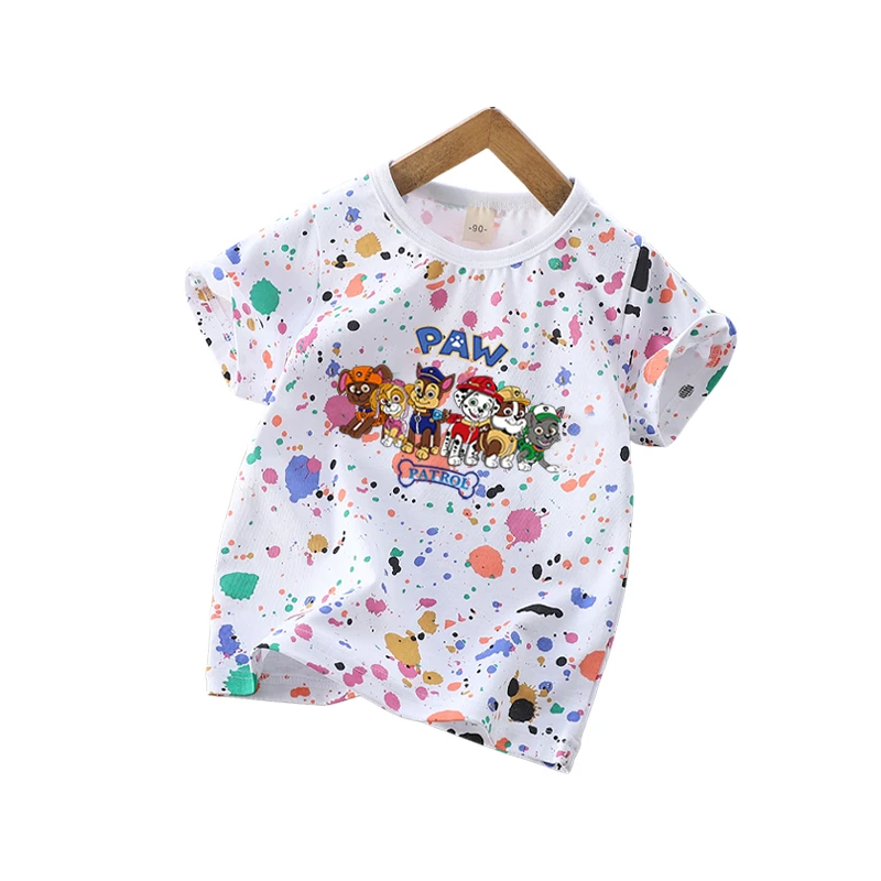 汪汪队童装男童T恤短袖纯棉儿童上衣2025新款女童夏季半袖男孩t恤