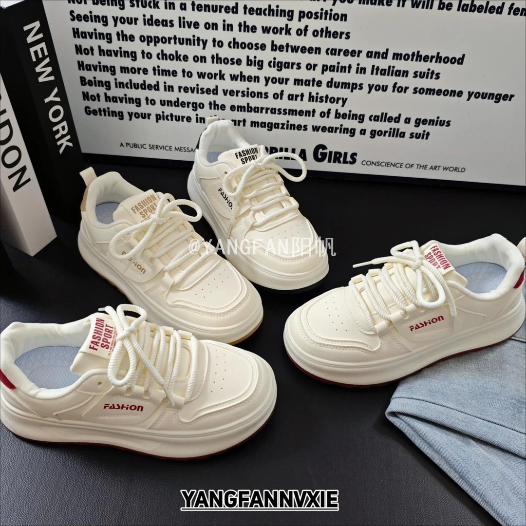 YANGFAN阳帆2025秋季新款韩版ins小白鞋女学生厚底运动休闲板鞋潮