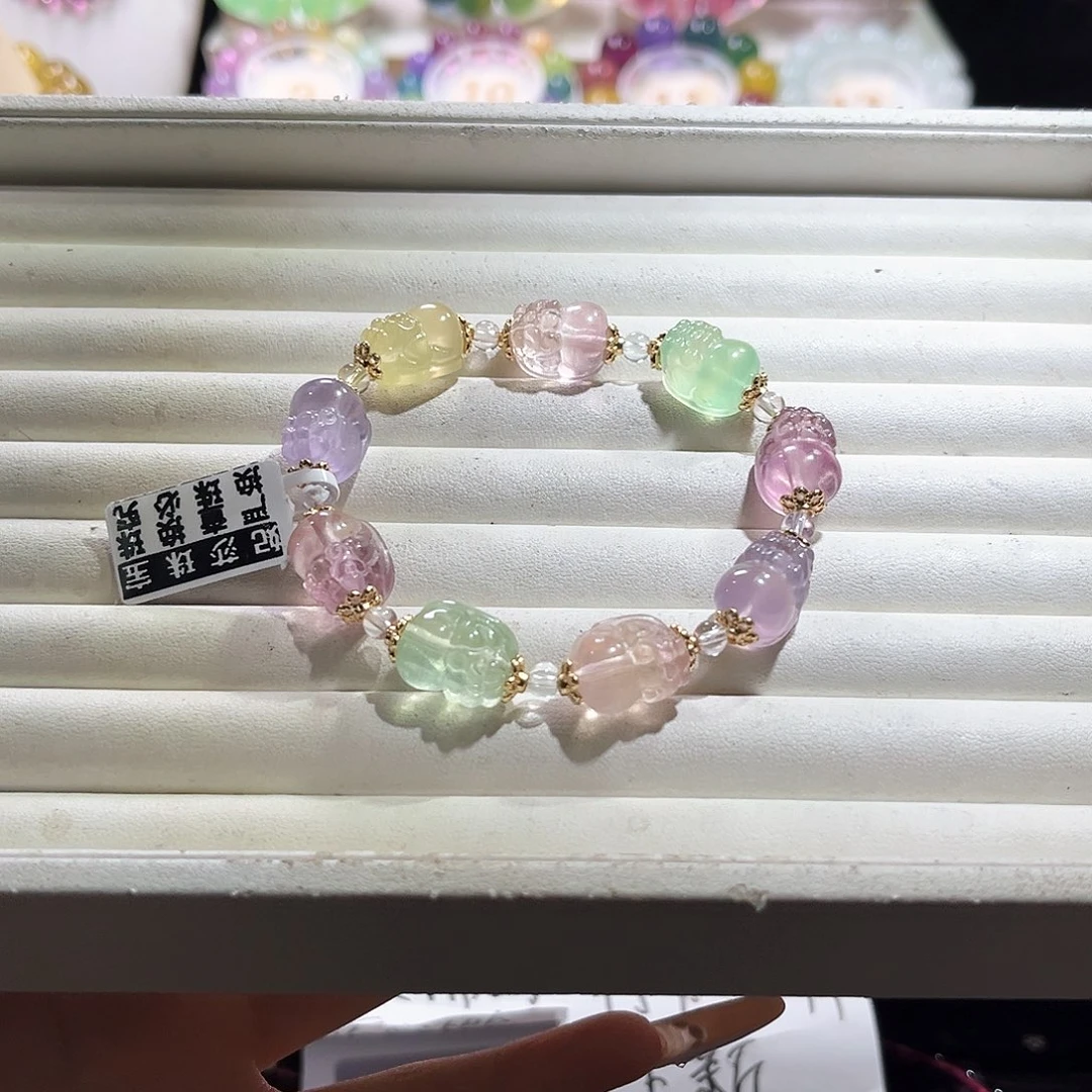 萤石未镶嵌萤石孤品马卡龙貔貅