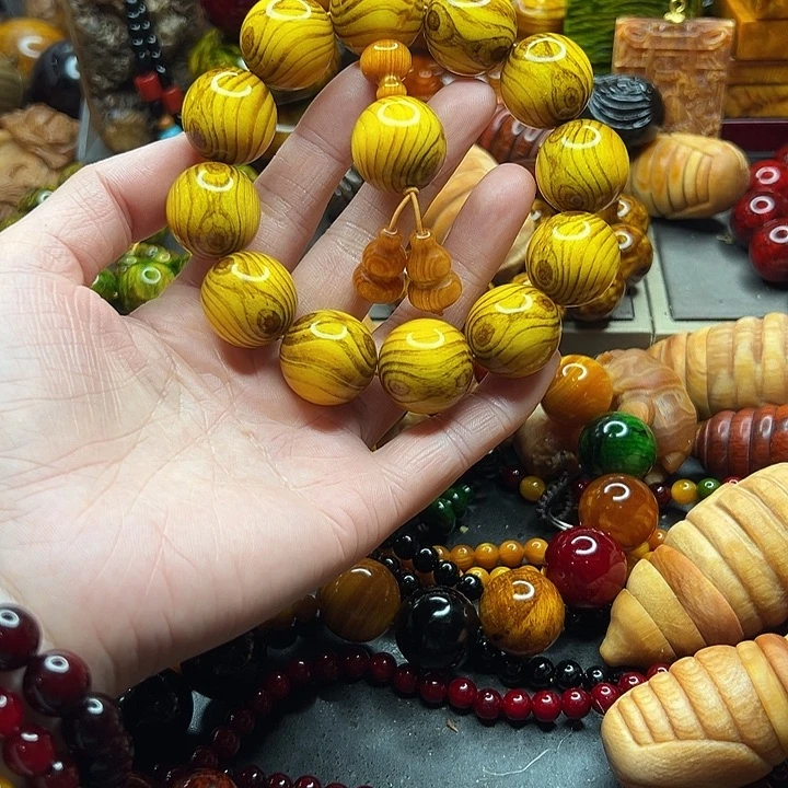 2.0琥珀木对眼手串的