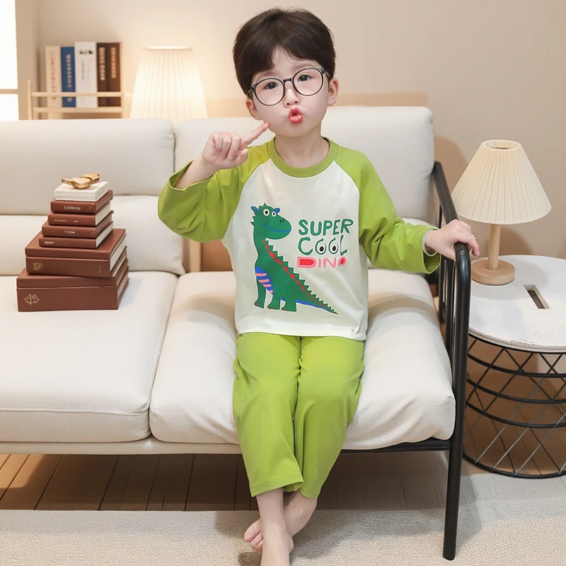 儿童睡衣春夏款长袖宝宝薄款男孩春秋季空调服2025新款男童家居服