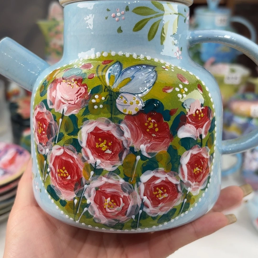 瓷片景德镇手绘高温釉下彩陶瓷茶具