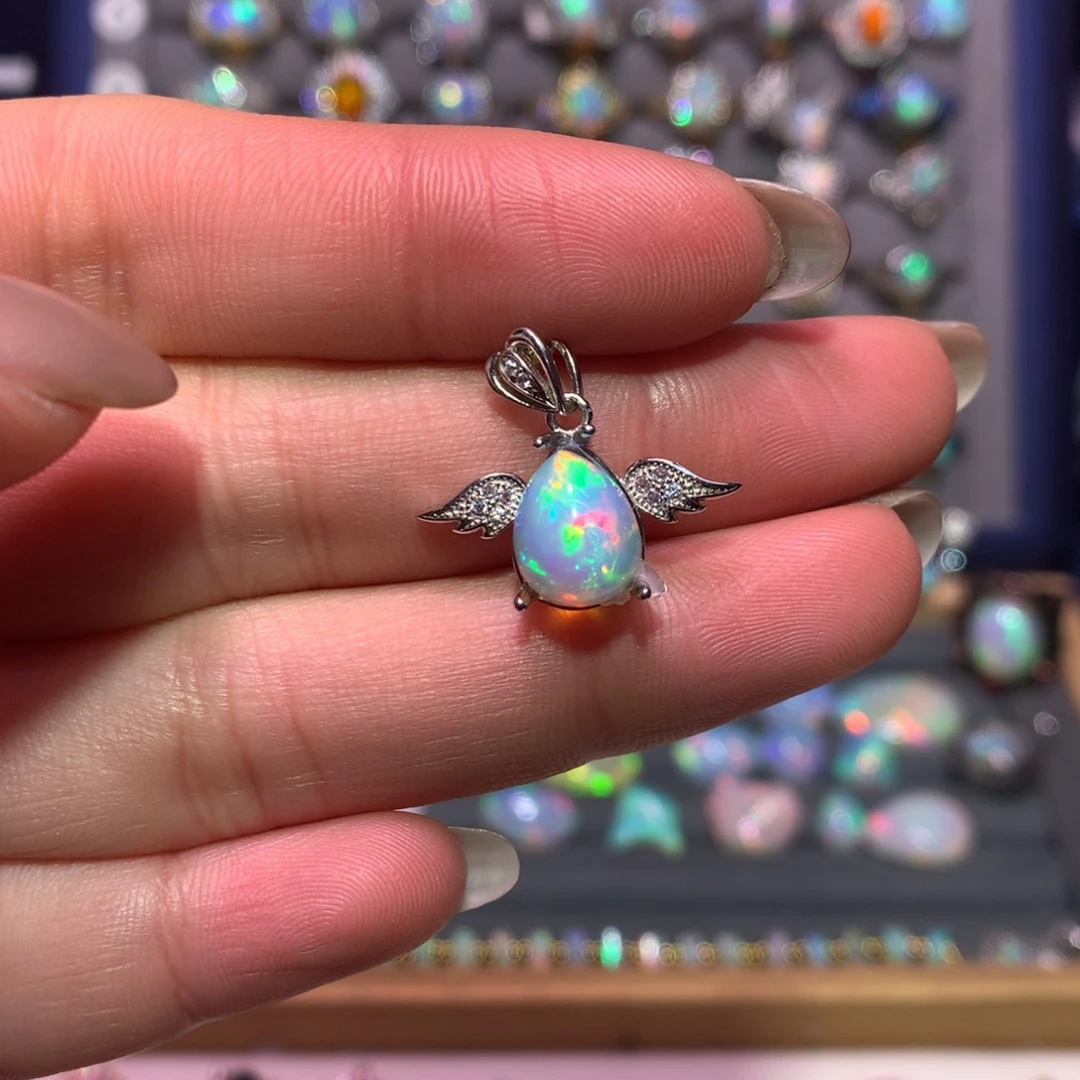 银S925镶嵌欧泊吊坠款式