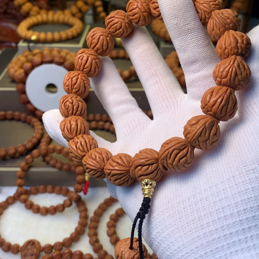 桃核手串*️*秦岭龙纹