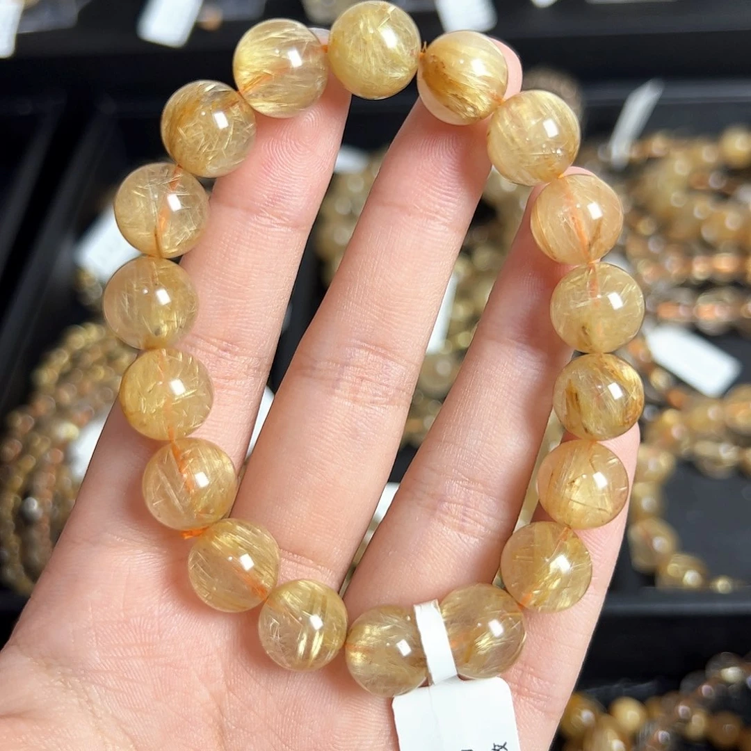 水晶手链未镶嵌天然金发晶