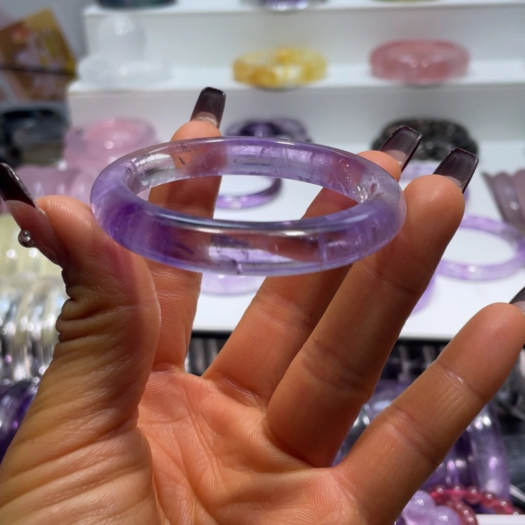 水晶手镯51圈口15号未镶嵌