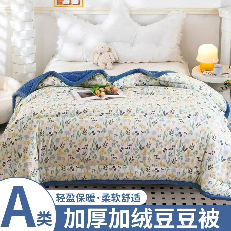 2025新款绒豆豆被子秋冬款单双人被亲肤保暖