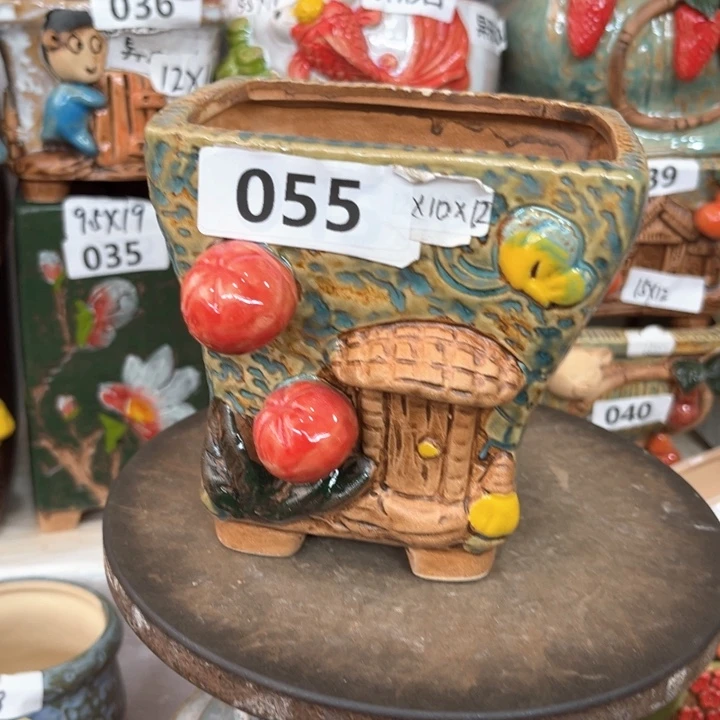 紫砂花盆粗陶材质多肉花盆