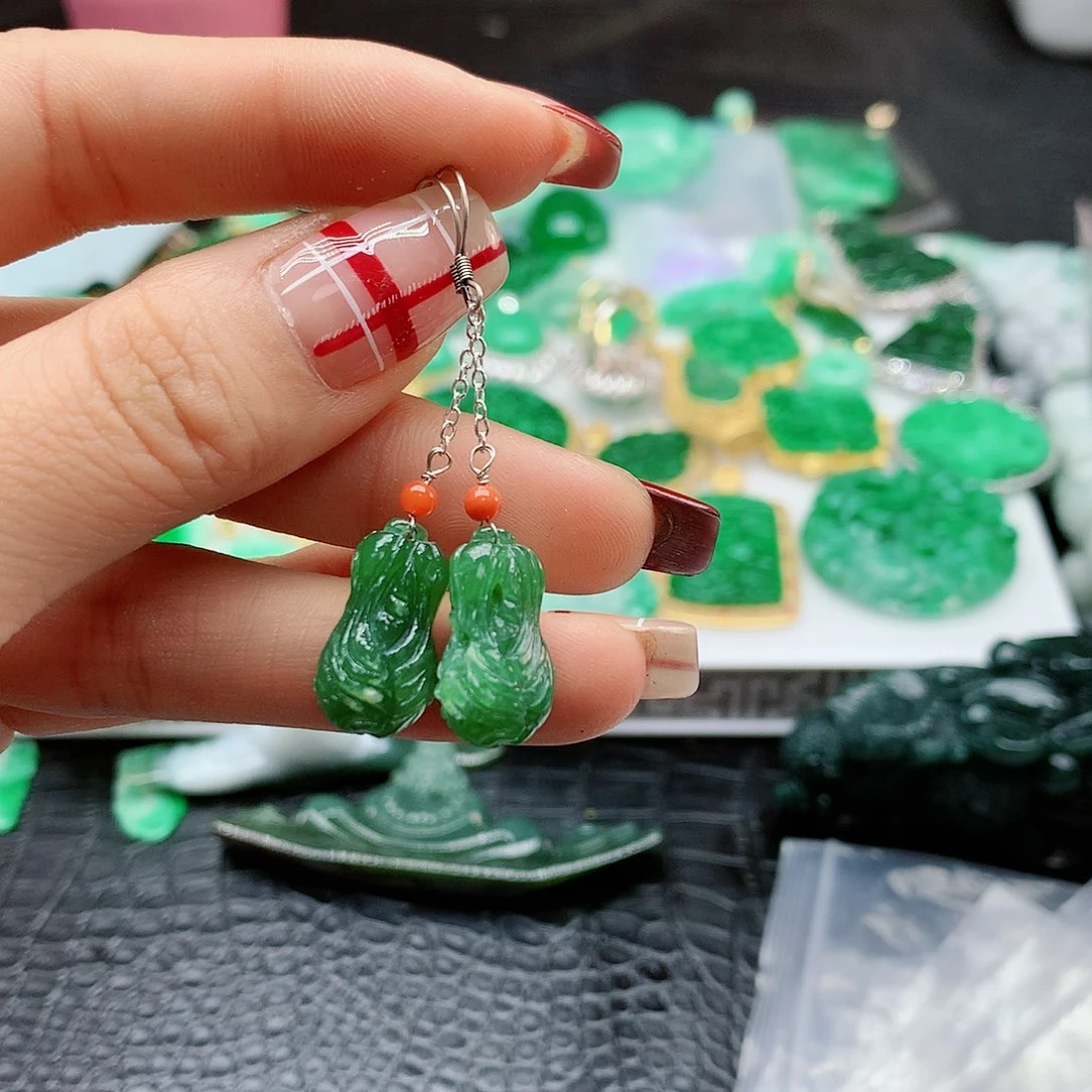 【闪购商品】翡翠耳饰银S925镶嵌，