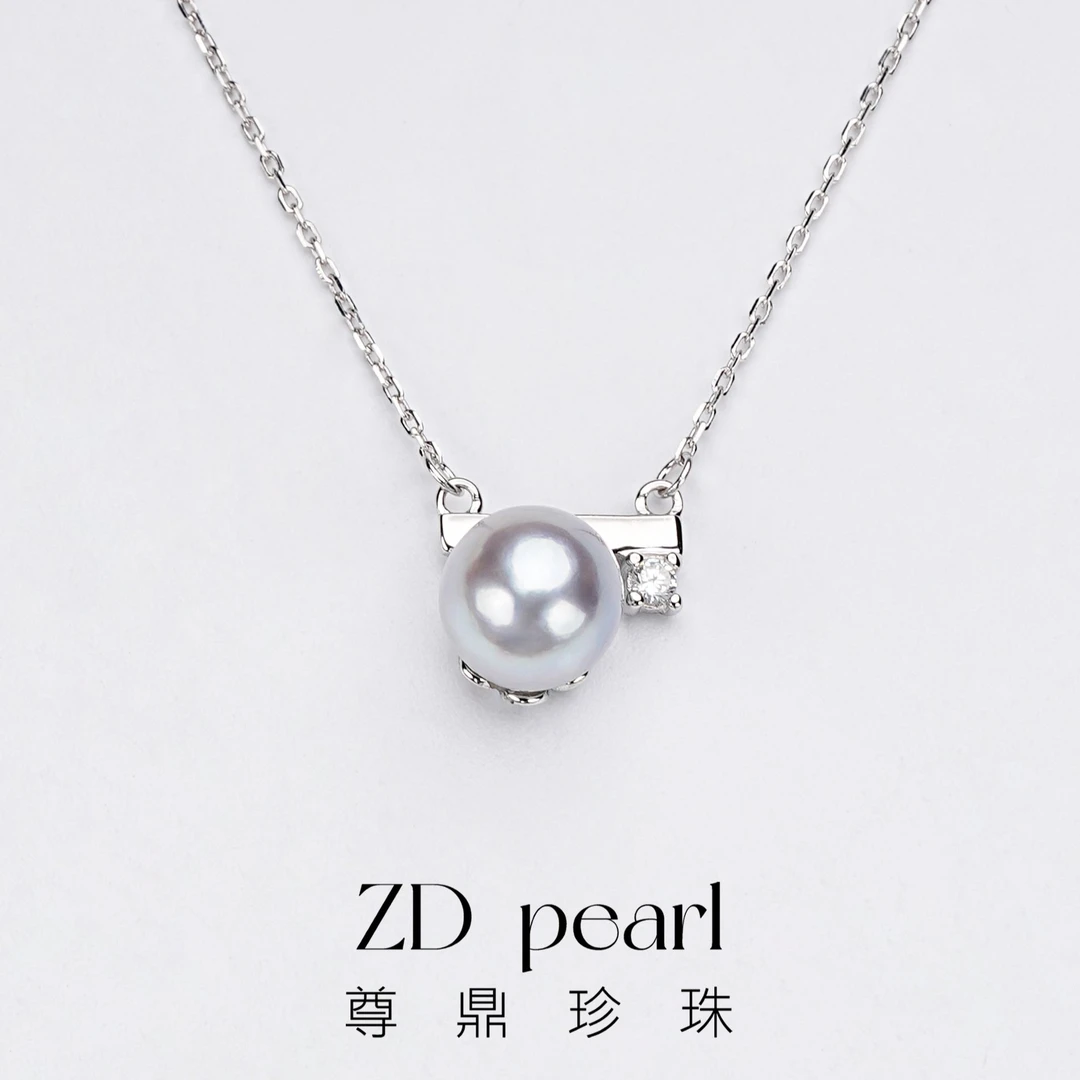 【溪溪】尊鼎珍珠-S925银海水真多麻色系吊坠8-9mm