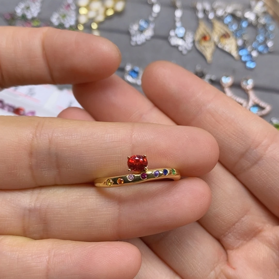 爱***秋水晶戒指银S925镶嵌