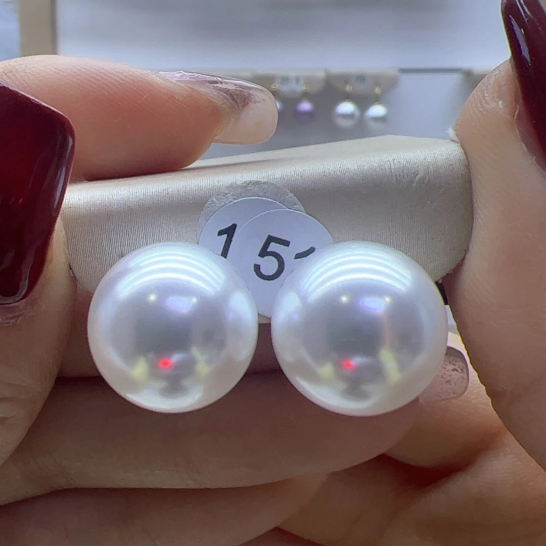 淡水珍珠耳饰18K金镶嵌