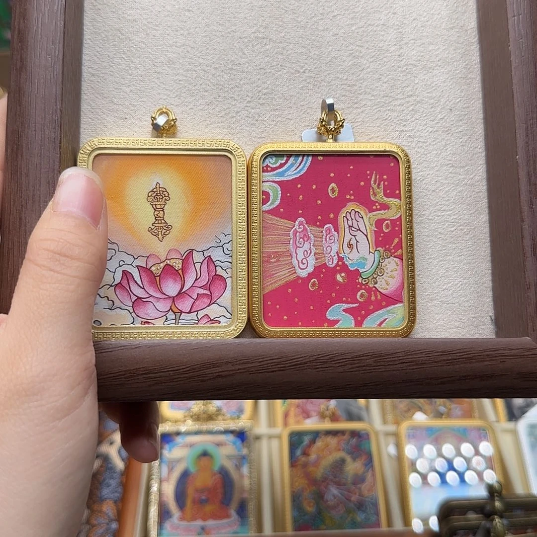 吊坠特**贝古祥手绘唐卡