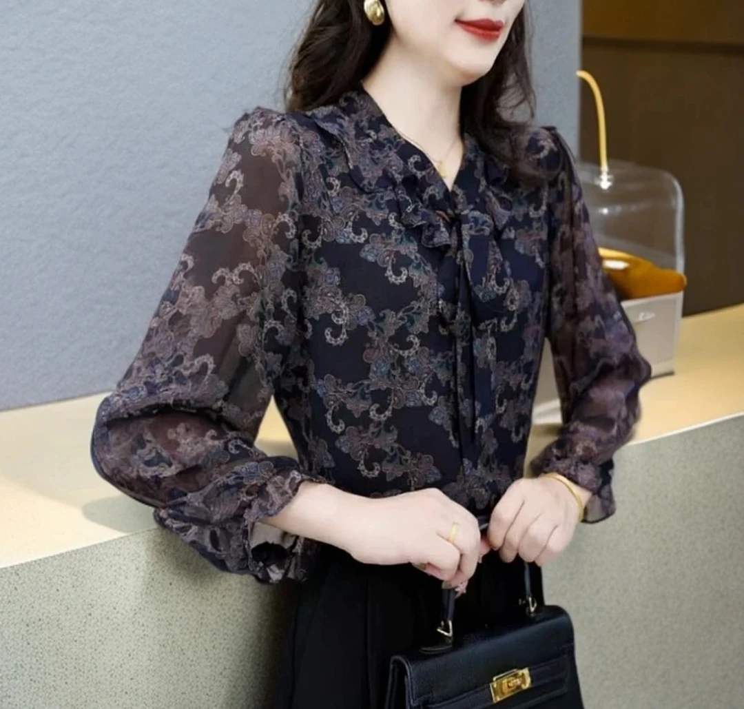 2025衬衫轻奢1百搭显瘦气质洋宽松遮肚打底休闲时尚设计感851