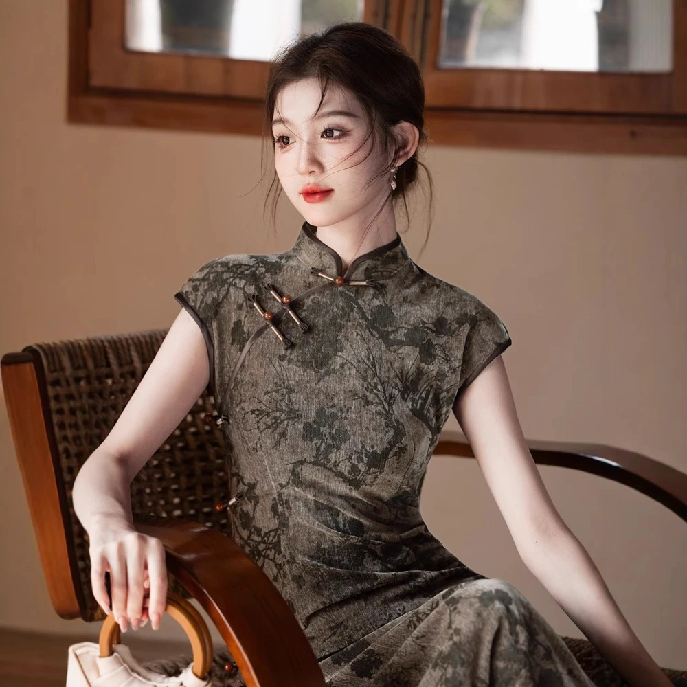 贝之韵改良日常黑色秋季旗袍2024新款秋装年轻款气质高端复古民国