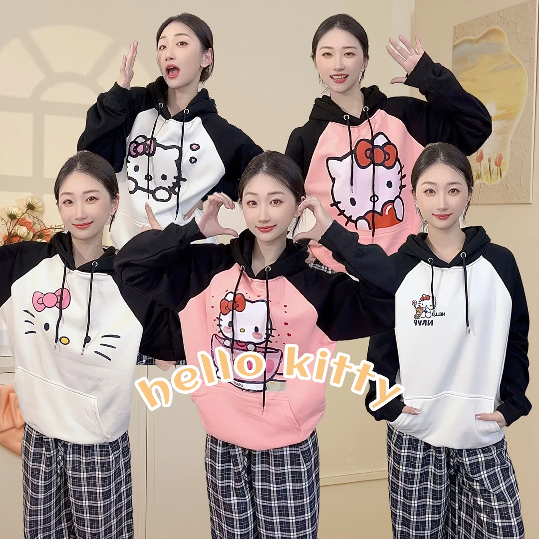 【米娜定制】秋冬季重磅连帽圆领卫衣潮牌印花百搭女生宽松