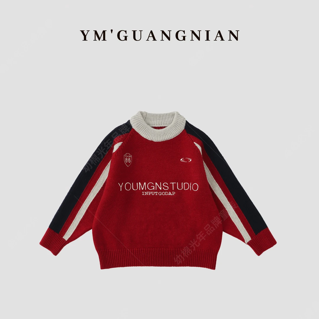 【幼棉光年】萌娃冬装加厚保暖毛衣插肩袖卡通针织衫323530