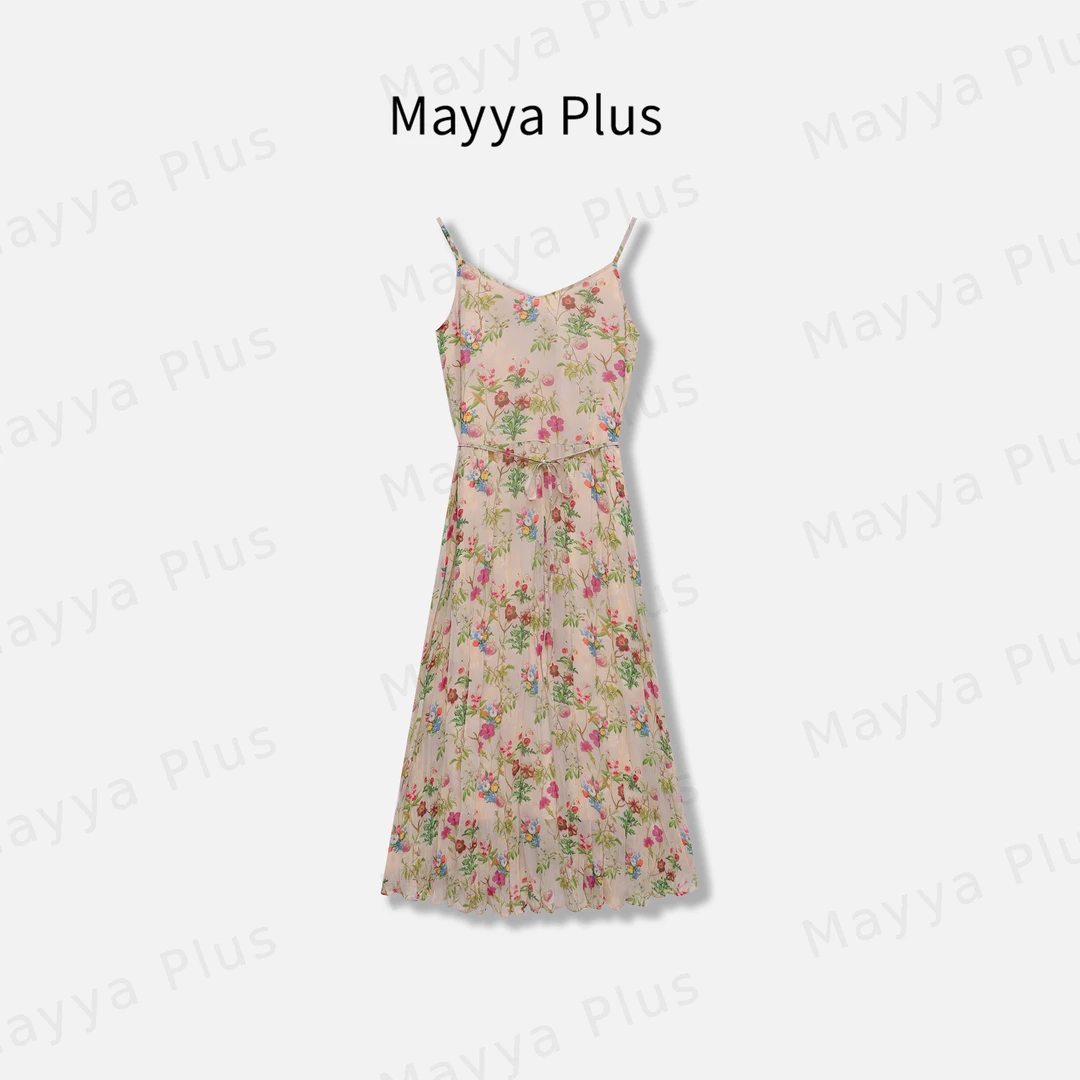 【花开半夏】Mayya Plus麦芽定制度假风连衣裙夏季收腰裙子32526875