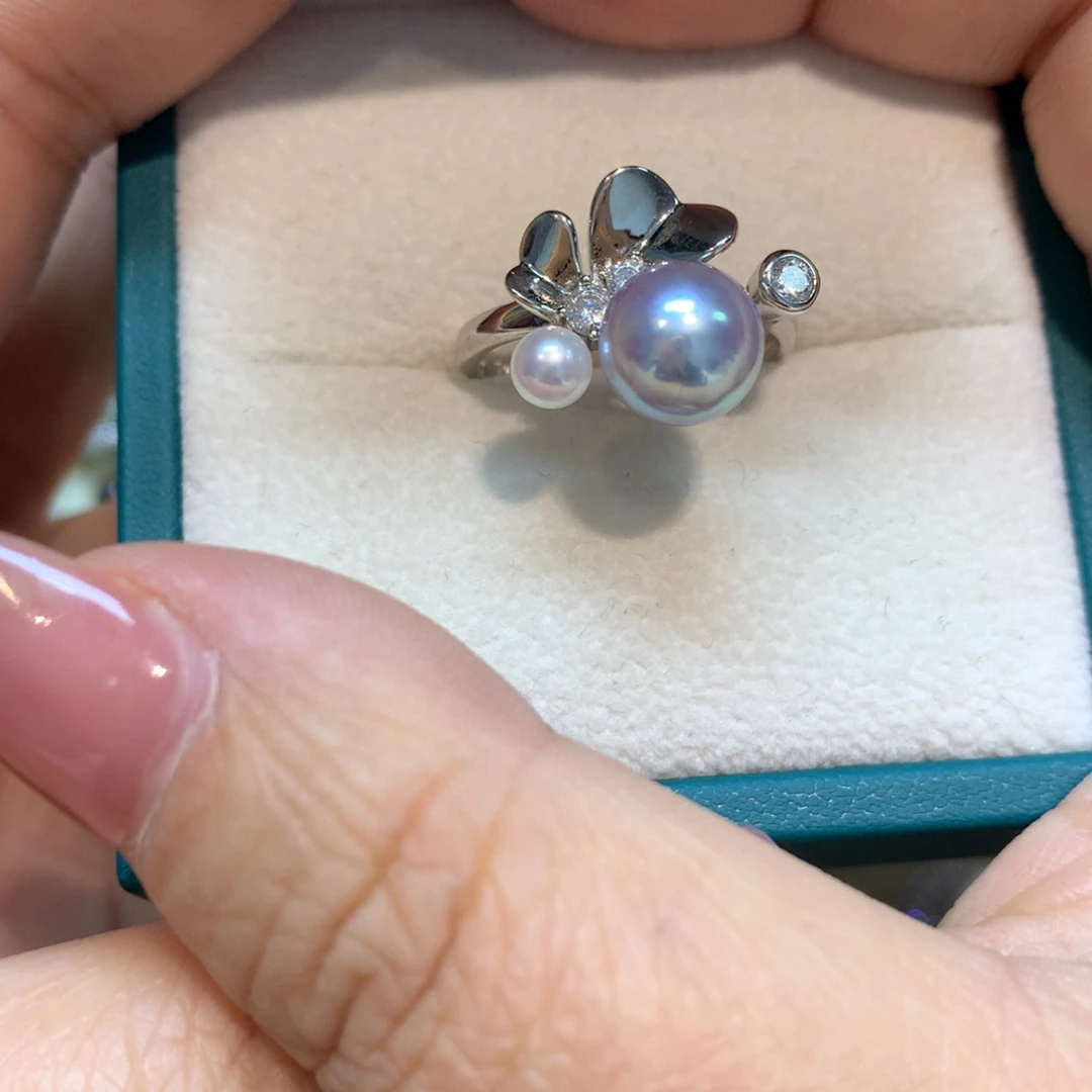 海水珍珠戒指银S925镶嵌