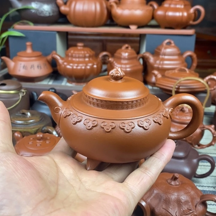 茶壶紫砂云肩如意200-230-300cc原矿赵庄朱泥特价
