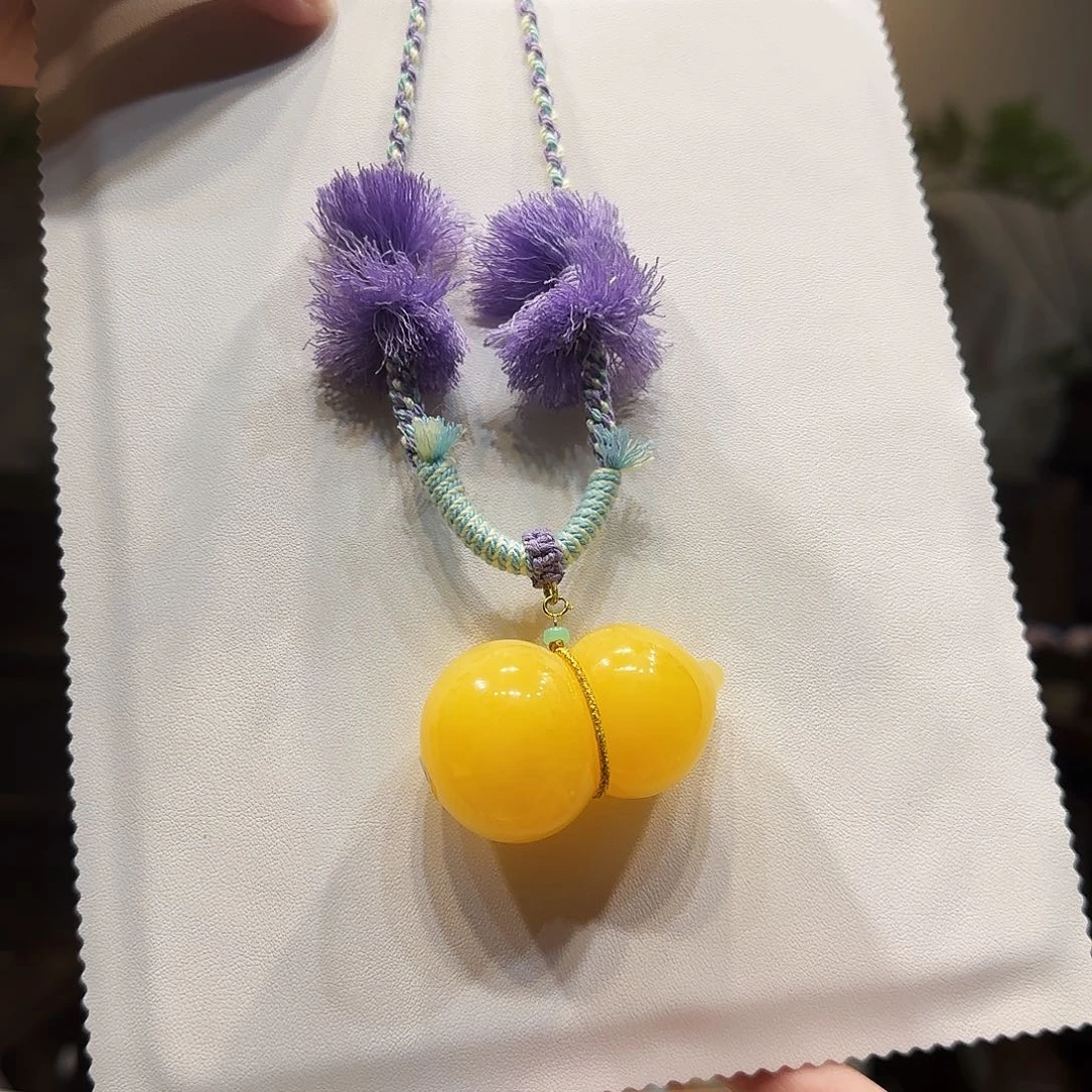 蜜蜡未镶嵌项链蜜蜡葫芦