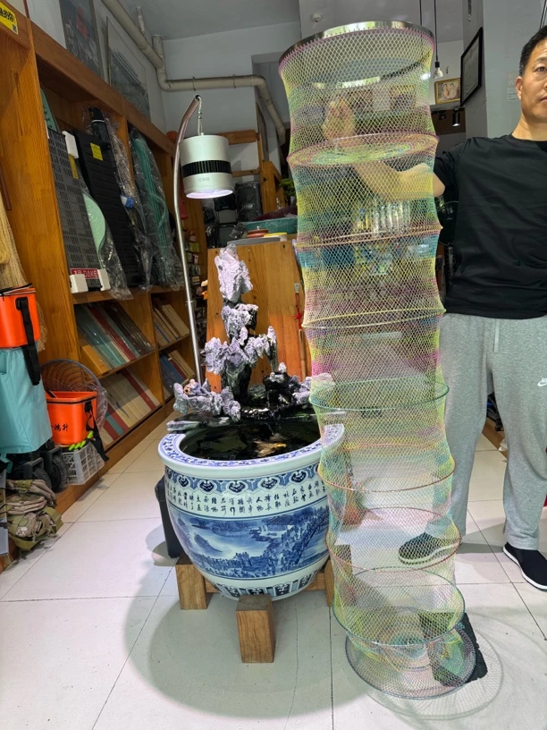 35直径1.6米PE线编织纯手工鱼护304不锈钢配件