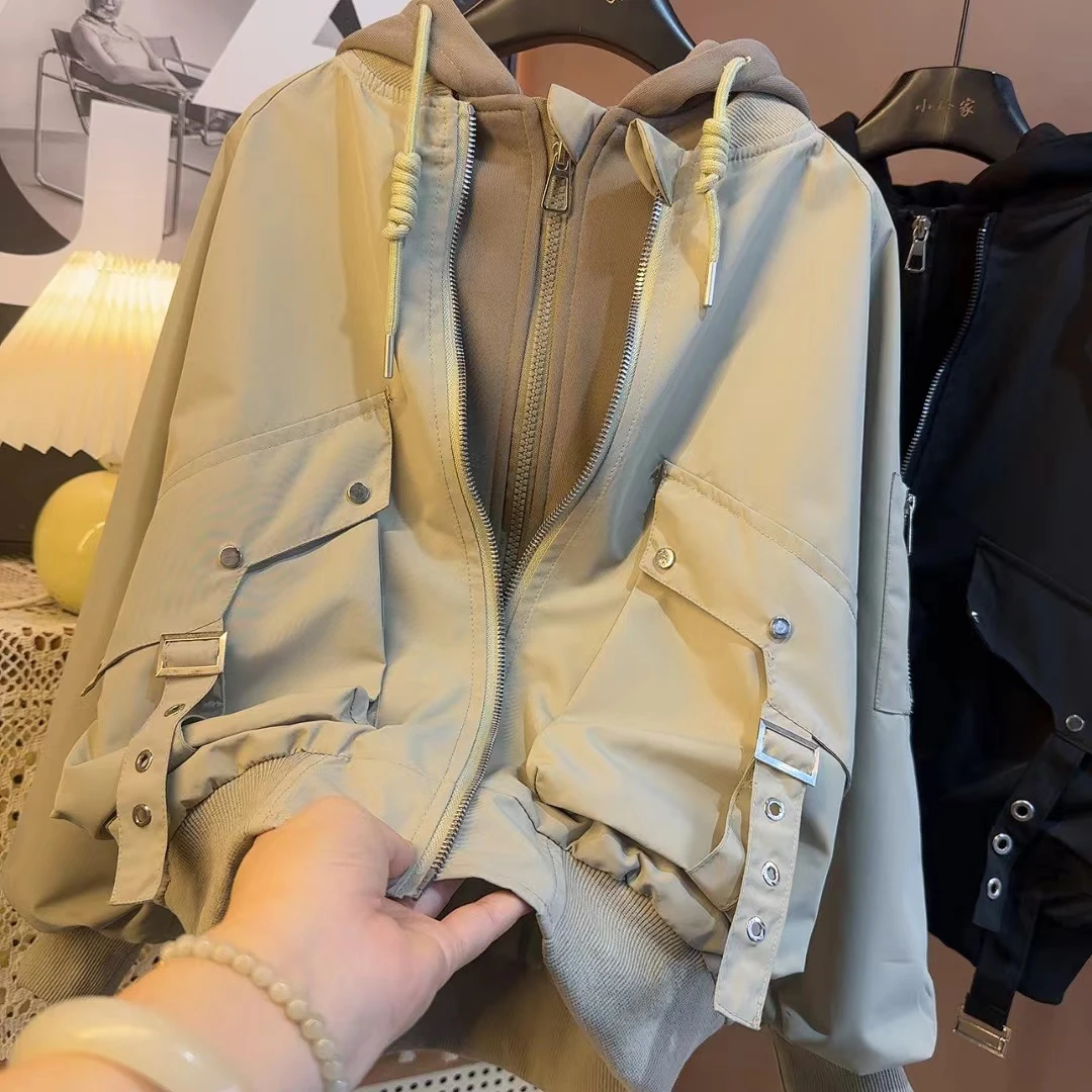 冲锋衣假两件~春季时尚超绝版型三防透气夹克连帽外套