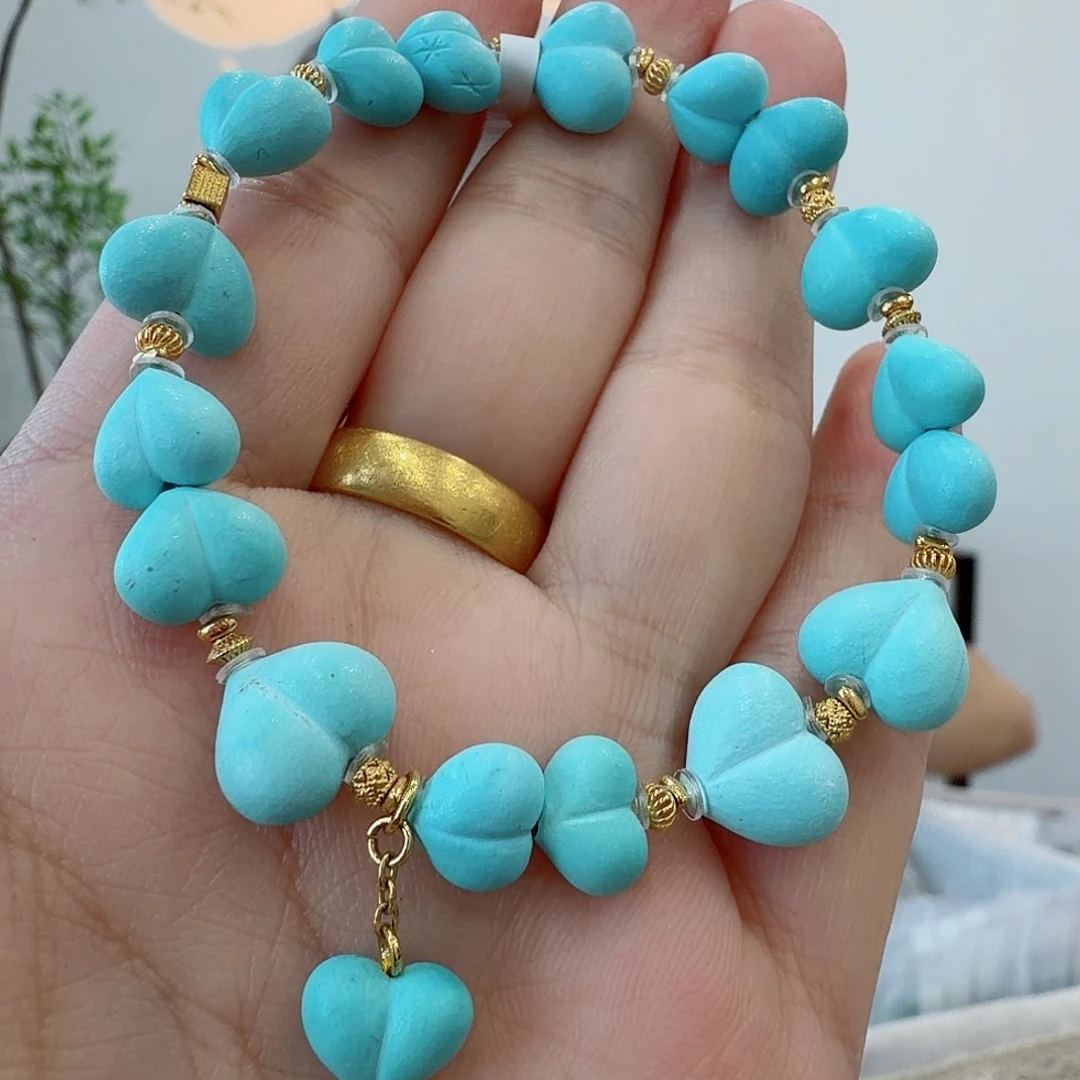 绿松石18K金镶嵌珠宝奇石