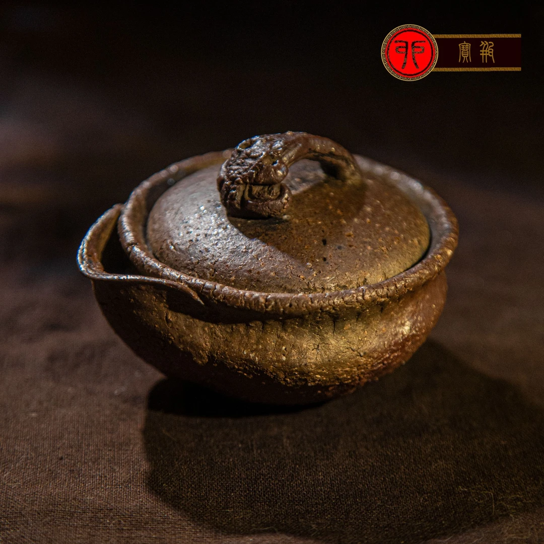 【双卯】合作陈起老师手捏柴烧手抓壶茶壶1