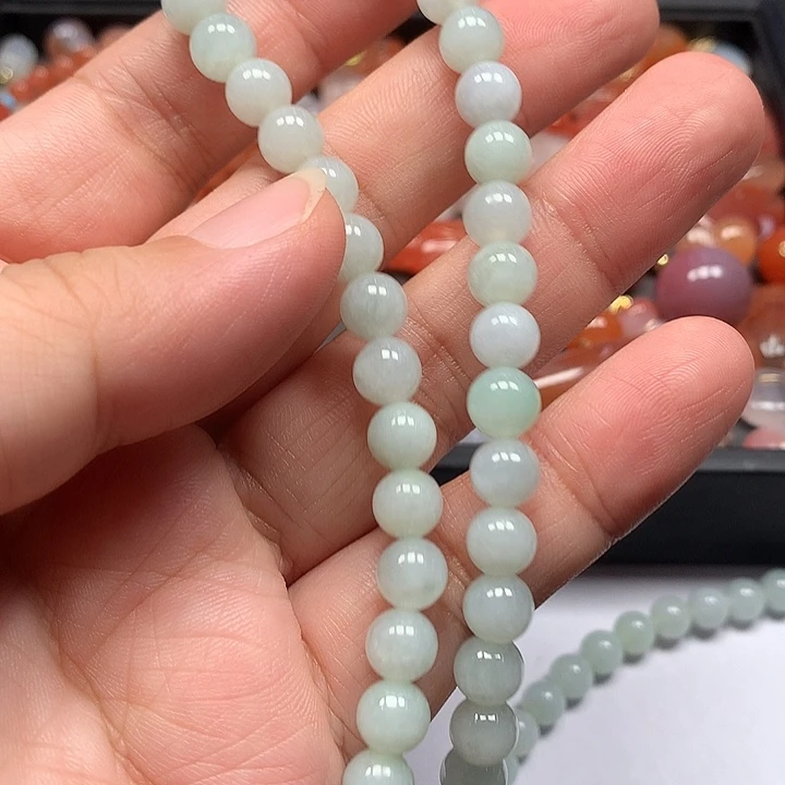 定制翡翠未镶嵌翡翠珠链卡8尺寸