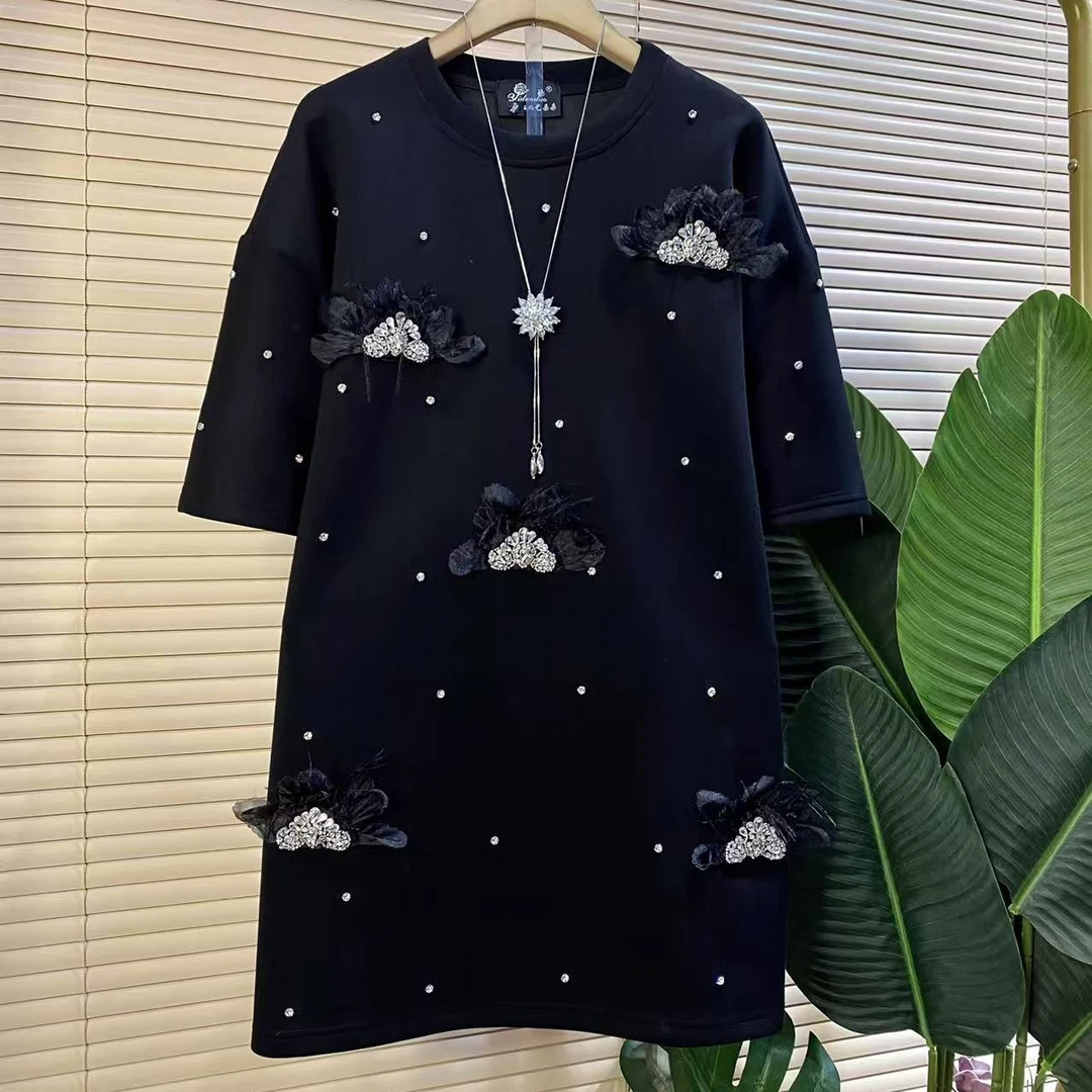 Y-85283胖mm欧货时尚新款重工立体设计款减龄宽松大衫