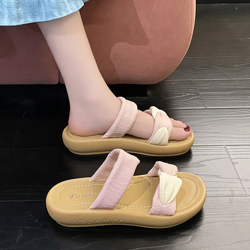 踩屎感沙滩凉拖鞋女士外穿2025夏季新款爆款休闲百搭软底孕妇拖鞋