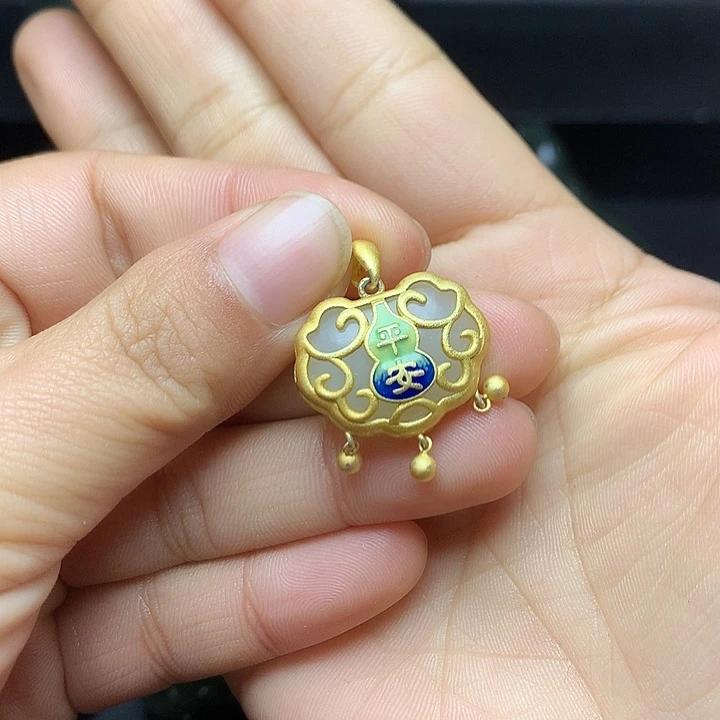 和田玉银S925镶嵌颈饰